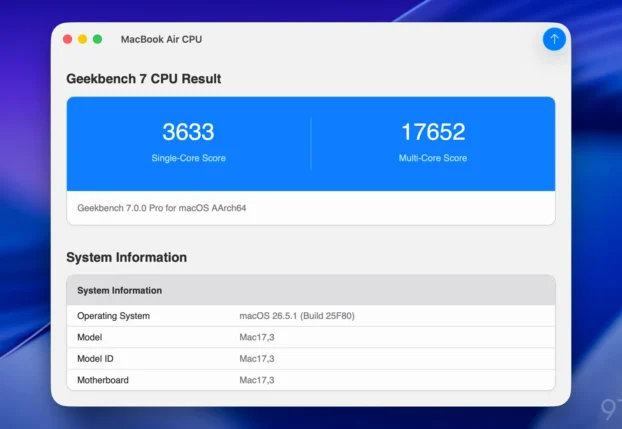Geekbench 7: новые тесты производительности для Apple