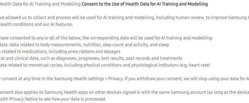 Samsung Health будет использовать данные для обучения ИИ