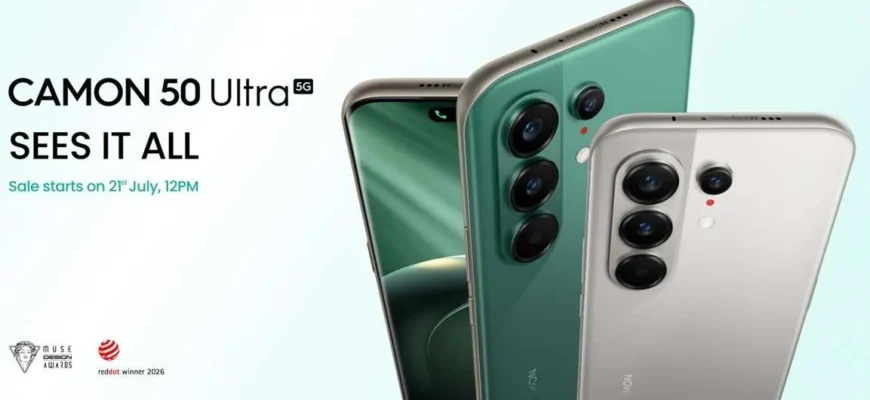 Tecno Camon 50 Ultra: новый смартфон с AMOLED-дисплеем
