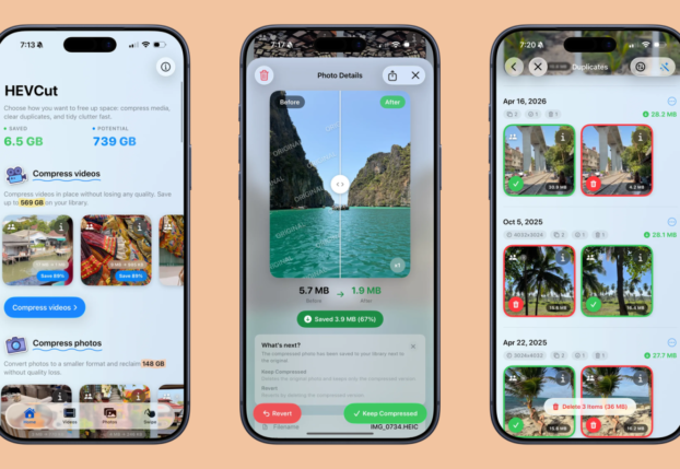 Как оптимизировать фотоальбом на iPhone с HEVCut